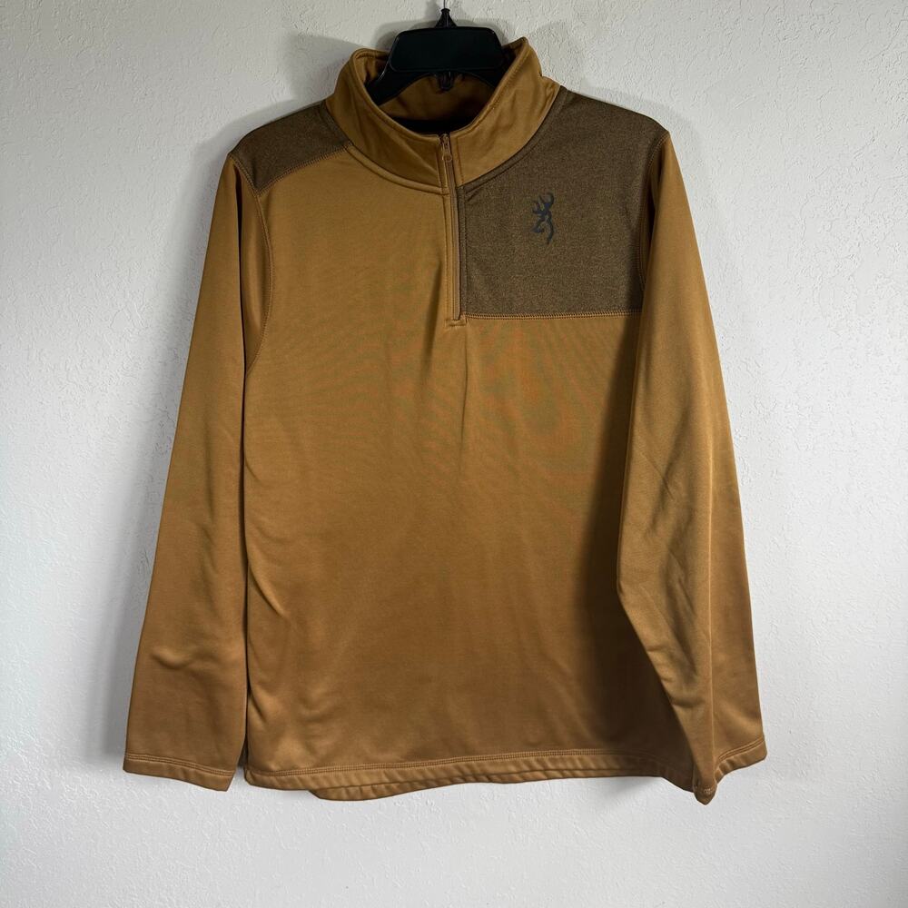 Men’s L Brown Browning Outdoor Gorpcore Workman’s Lightweight Quarter Zip
